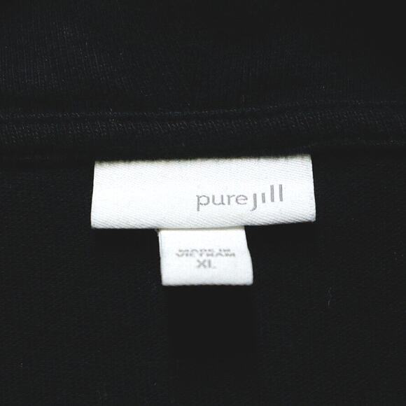 Pure J Jill Size XL Fine Knit Cotton Cowl Neck Sweater Pullover Black - Picture 8 of 9